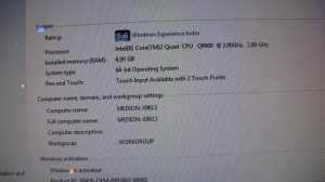 Medion The Touch X9613 - Specs
