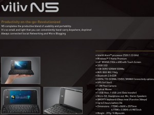 Viliv N5 specs