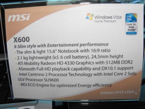 msi-x600-specs