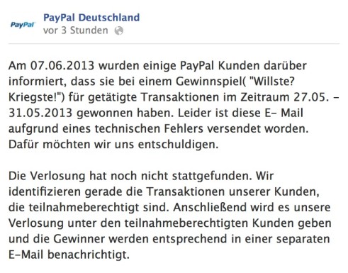 PayPal Fehler