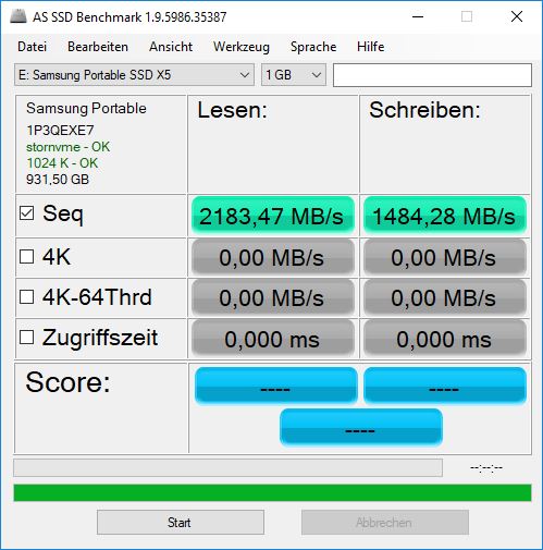 Samsung SSD X5 - AS SSD